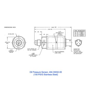 Show details for Oil Pressure Sensor, 150 PSIG Picture of Oil Pressure Sensor, 150 PSIG