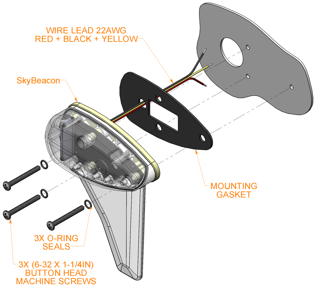 uAvionix skyBeacon-TSO All-in-One Nav Light / Strobe for ... aircraft headset wiring 