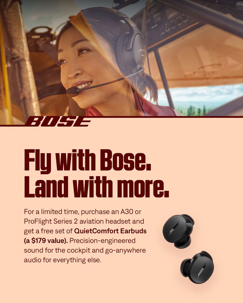 Bose A30 Aviation Headset + Flex Cable ANR Aviation Headset w