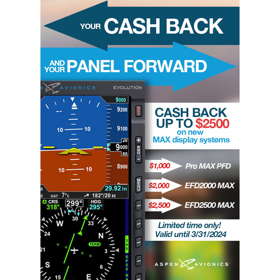 Aspen Avionics Cash Back Promotion