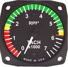 Tachometers from Electronics International, Horizon Instruments, RC Allen,  and UMA Instruments