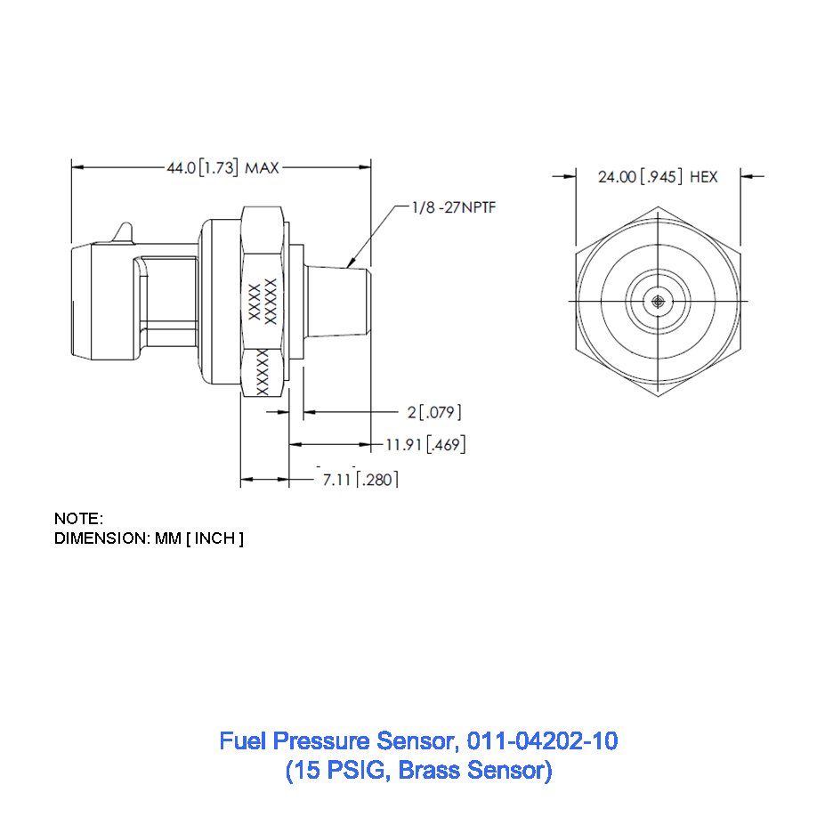 Picture of Fuel Pressure Sensor, 15 PSIG, Picture 1
