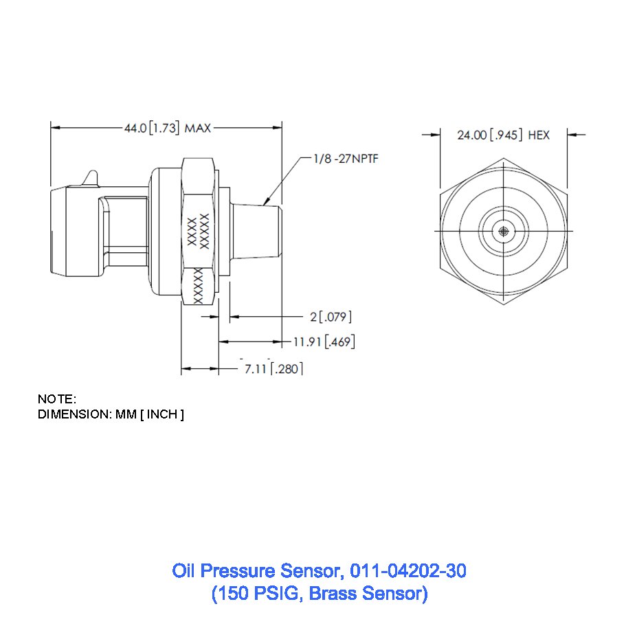 Picture of Oil Pressure Sensor, 150 PSIG, Picture 1